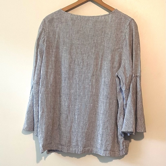 Cynthia Crowley 100% Linen Tunic Sz 1X Beach, Boho, Nautical, Resort wear. - Picture 2 of 4